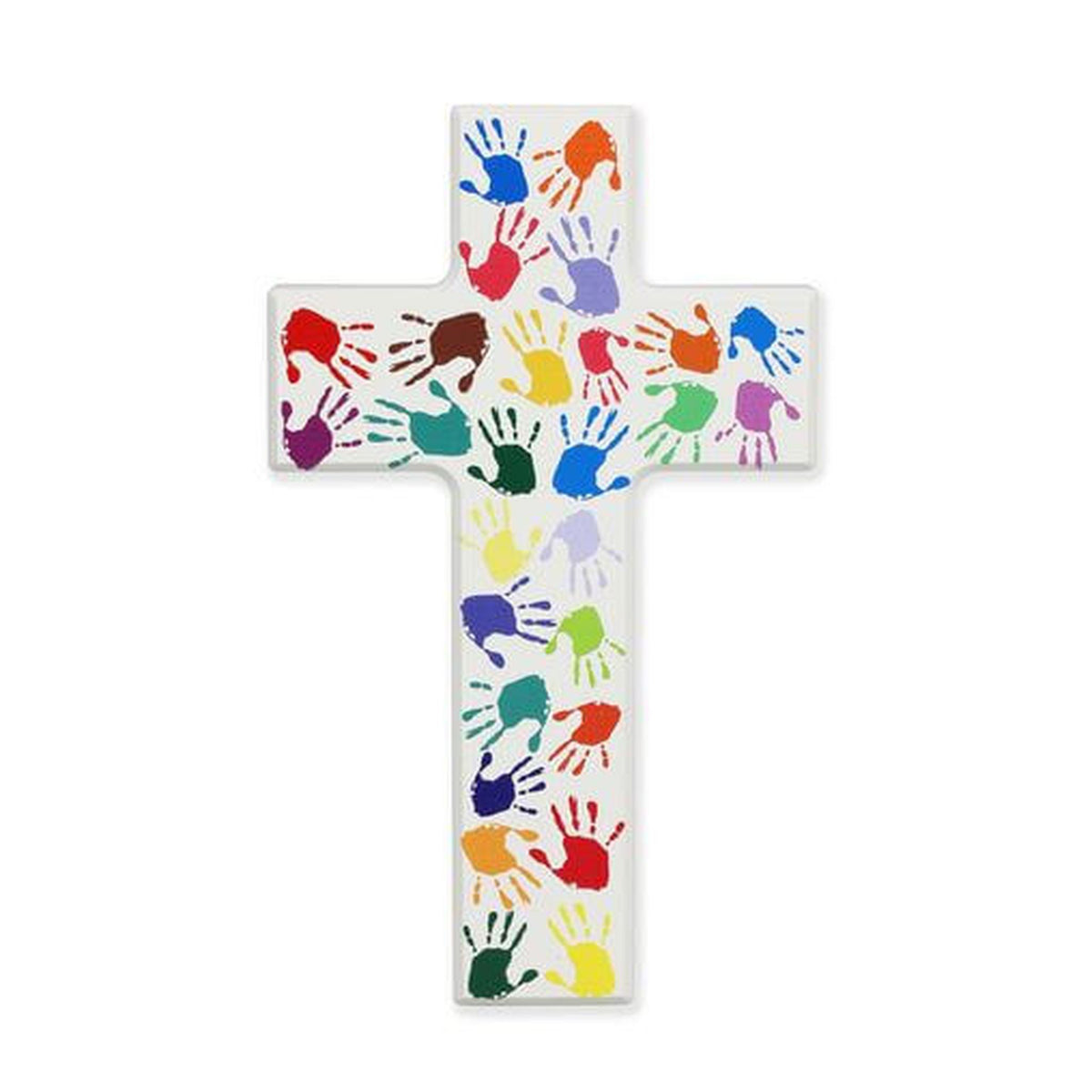 Kinderkreuz "Hände" Ahorn Weiß 20 x 12 cm