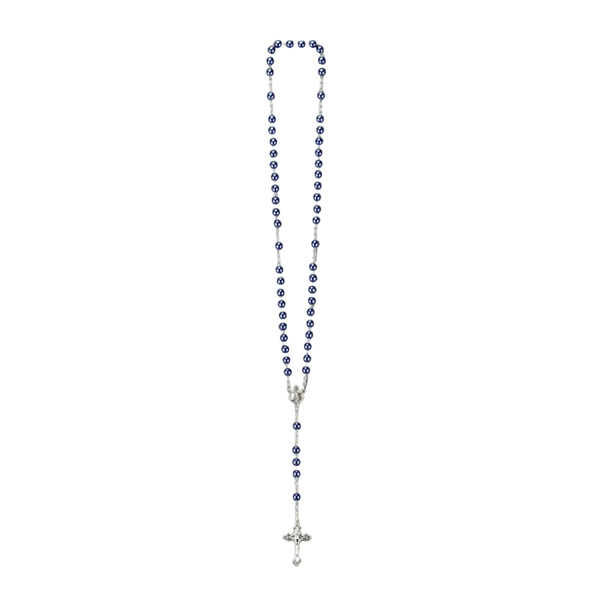 Rosenkranz mit Wachsperle gekettelt ca. 38 cm Hellblau