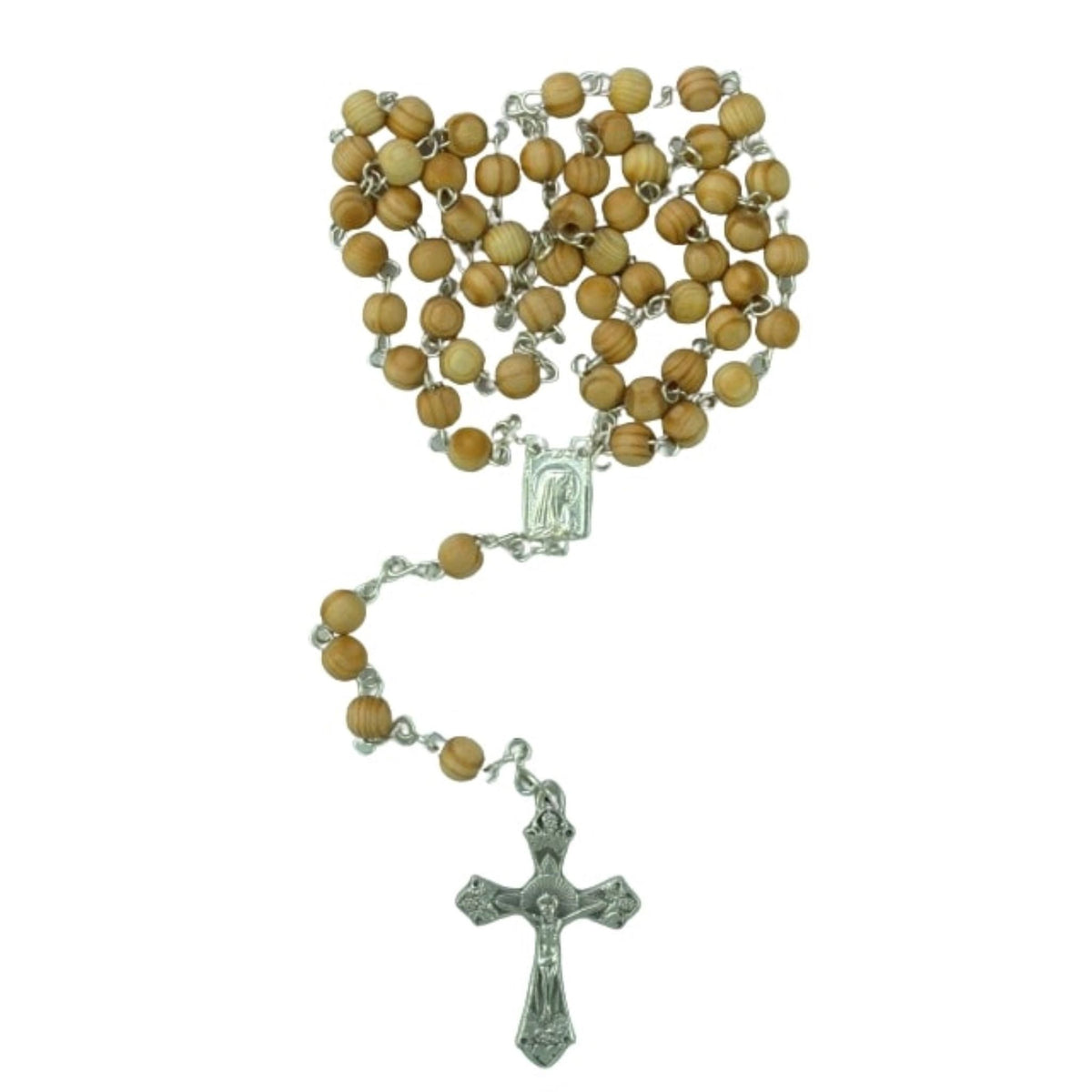 Rosenkranz mit Holzperle "Finnische Tanne" Hellbraun ca. 48 cm