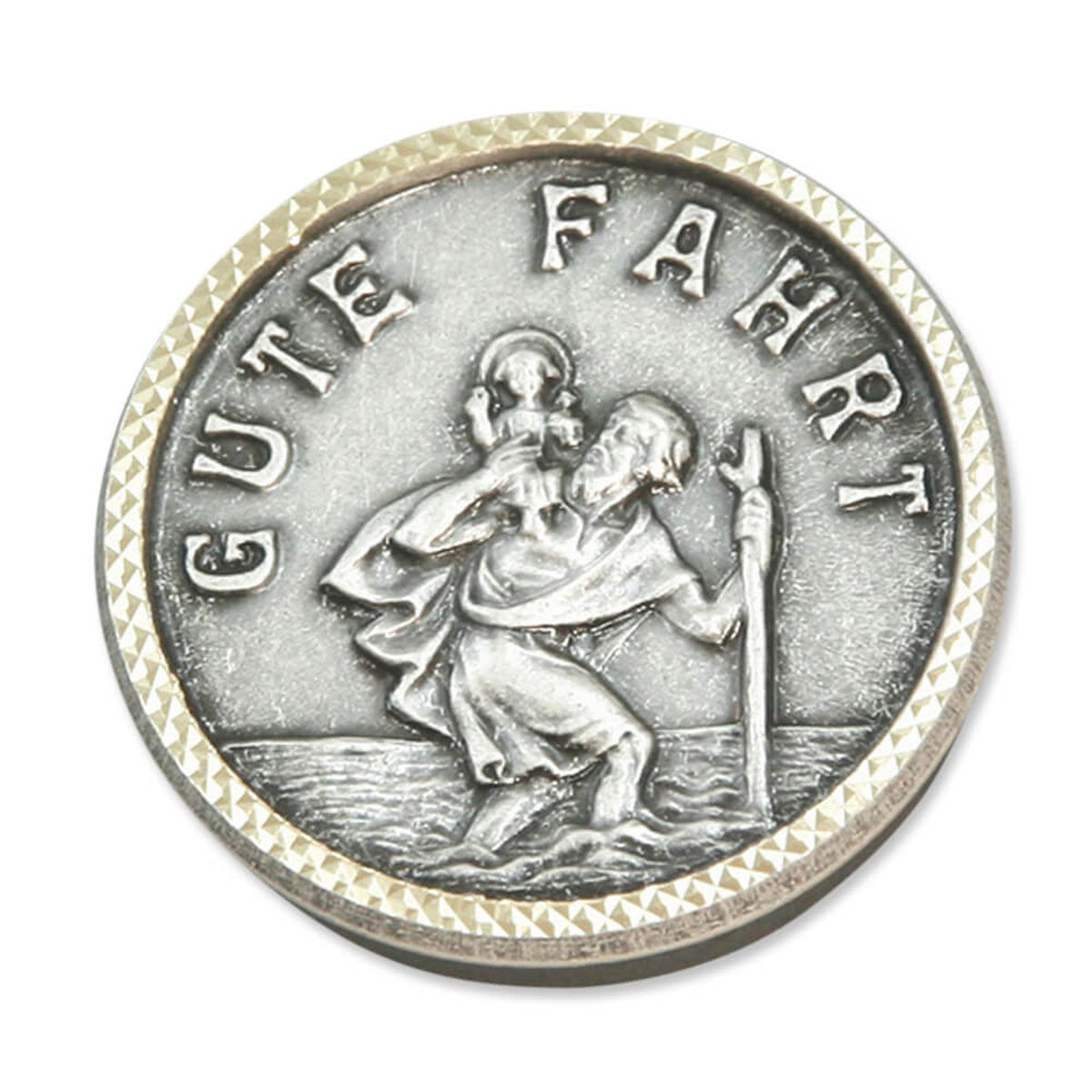 Autoplakette mit Christophorus-Motiv "Gute Fahrt" 2,3 cm