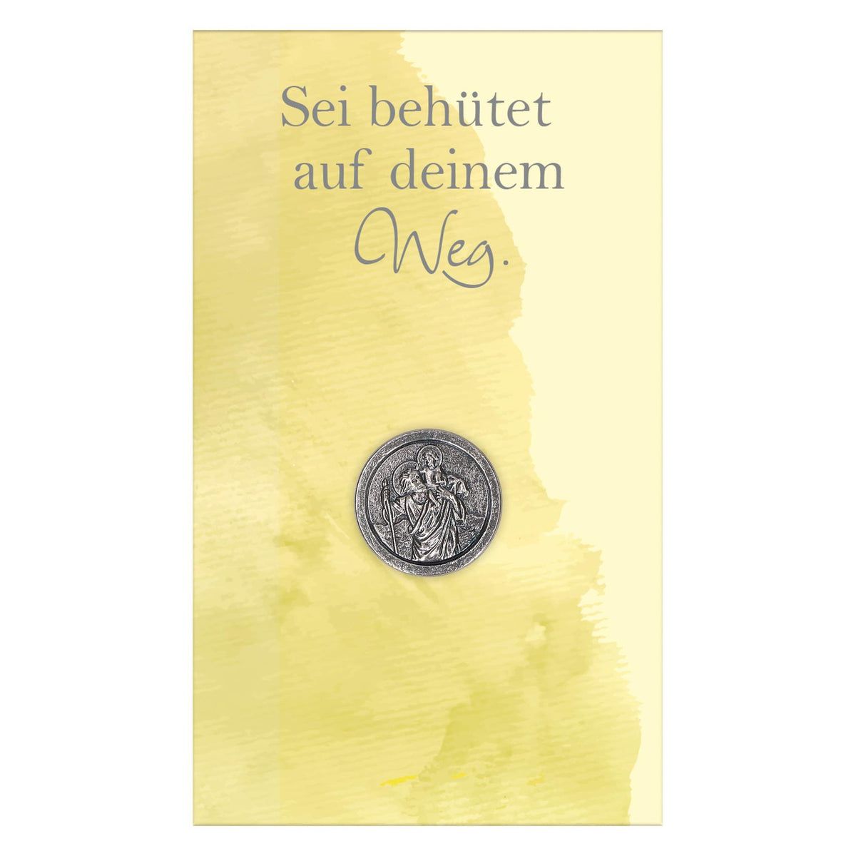 Autoplakette mit Christophorus-Motiv "Sei behütet" selbstklebend 1,8 cm