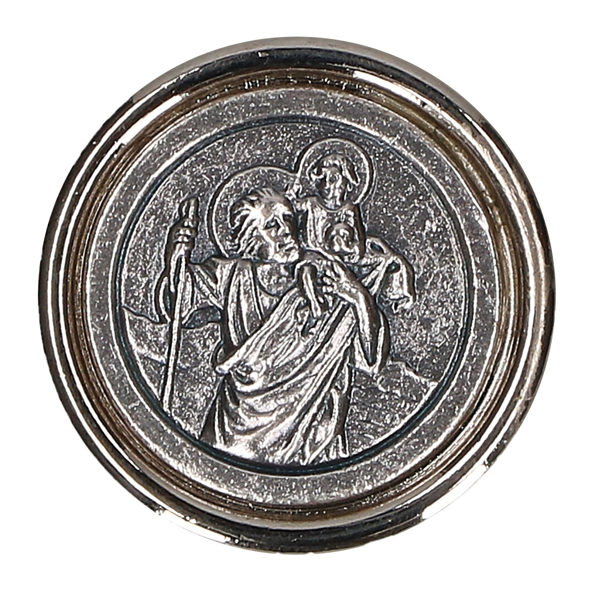 Autoplakette mit Christophorus-Motiv "Sei beschützt" selbstklebend 2,3 cm