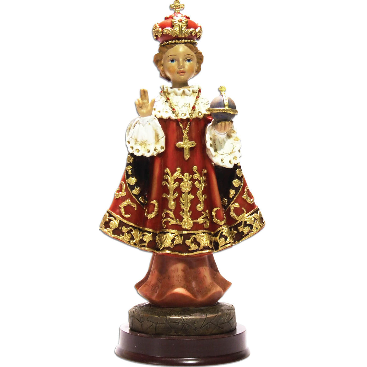 Heiligenfigur "Prager Jesulein" 8 cm mit rotem Umhang