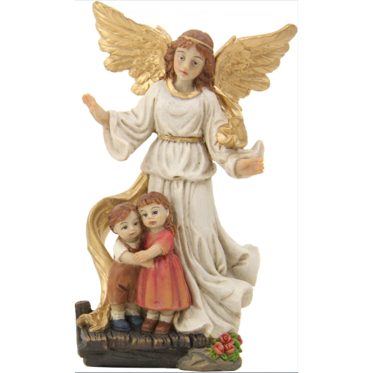 Schutzengelfigur "Schützender Engel mit Kindern" 3,6 cm