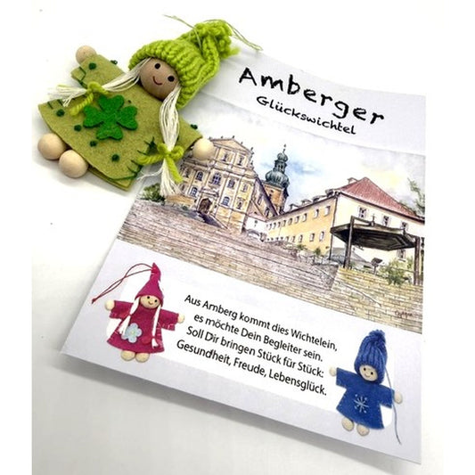 Amberger Glückswichtel Wallfahrtskirche Mariahilf mit Geschenkkarte 8 cm