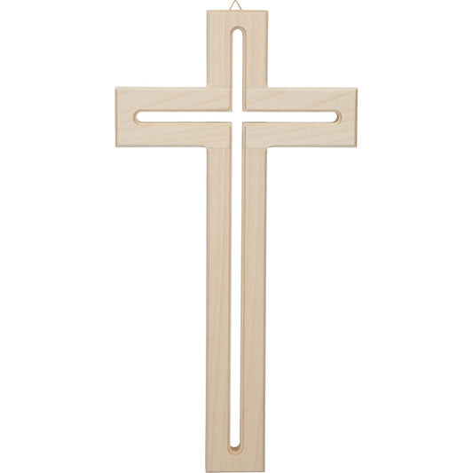 Holzkreuz Ahorn mit Fräsung 30 cm