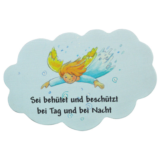 Wolke Schutzengel fliegend Sei behütet und beschützt 11,5 x 7,5 cm