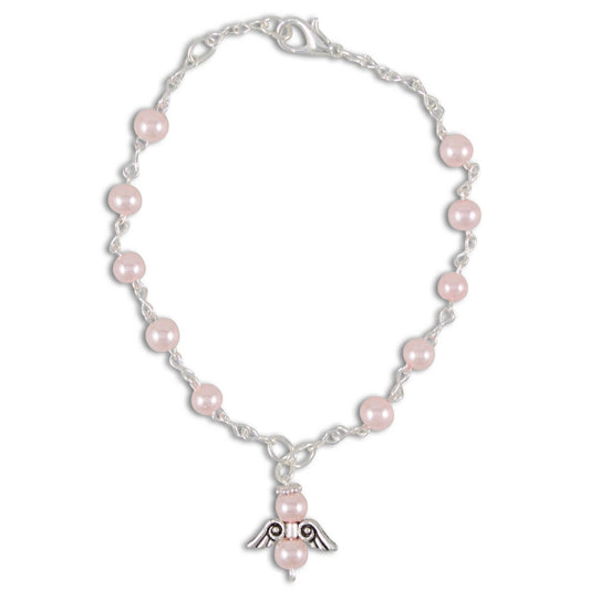 Rosenkranz-Armband Rosa mit Schutzengel