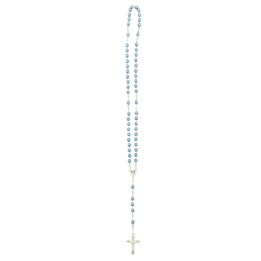 Rosenkranz mit Wachsperle gekettelt ca. 38 cm Hellblau