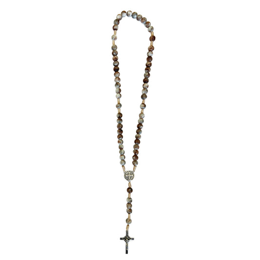 Rosenkranz mit Glasperle Braun ca. 35 cm