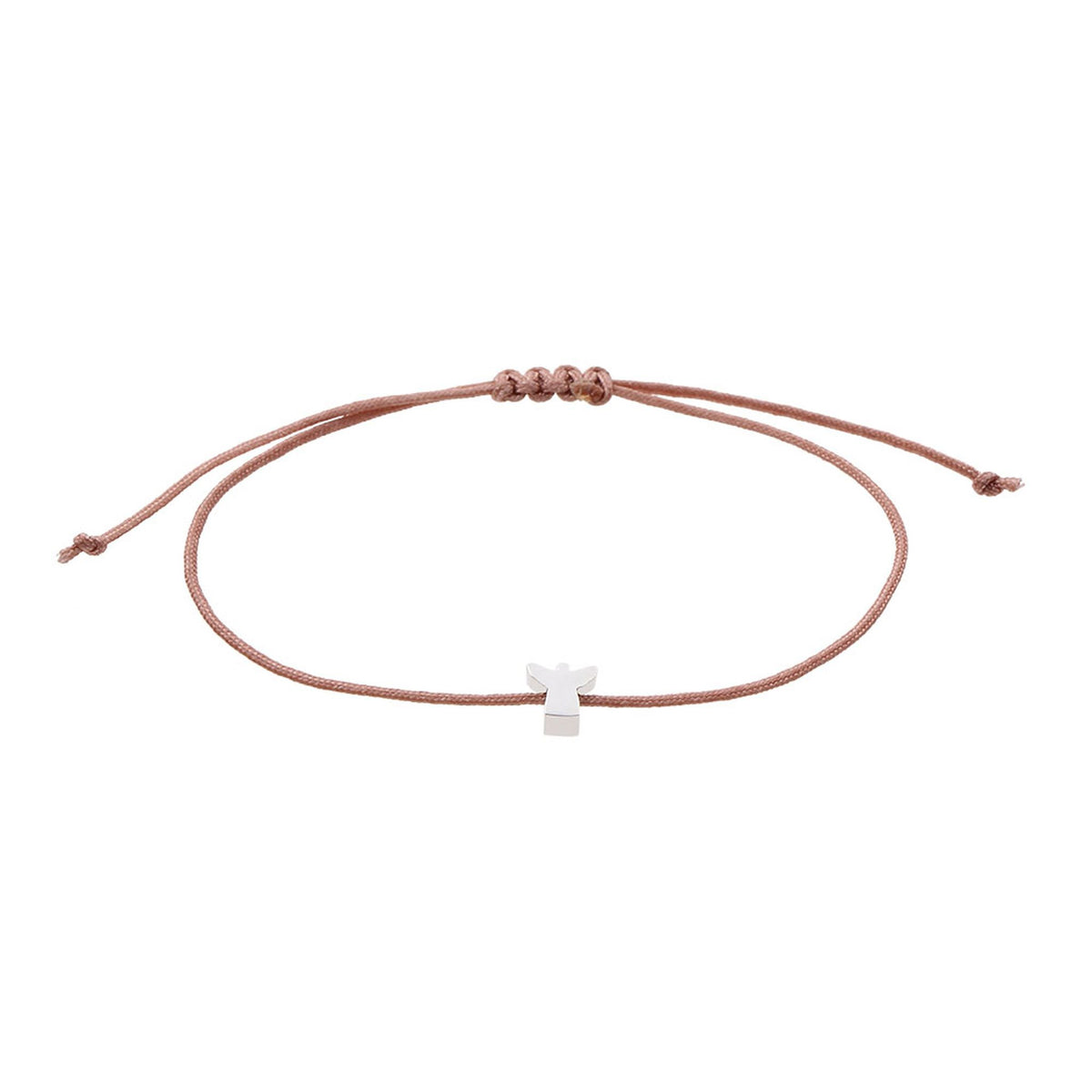 Freundschaftsarmband Schutzengel feinversilbert Band altrose