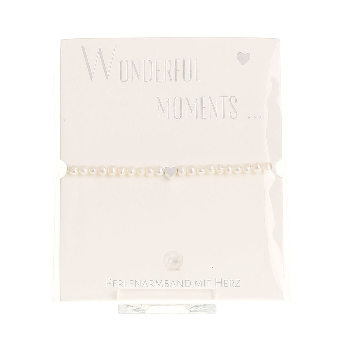 Perlenarmband mit Herz feinversilbert