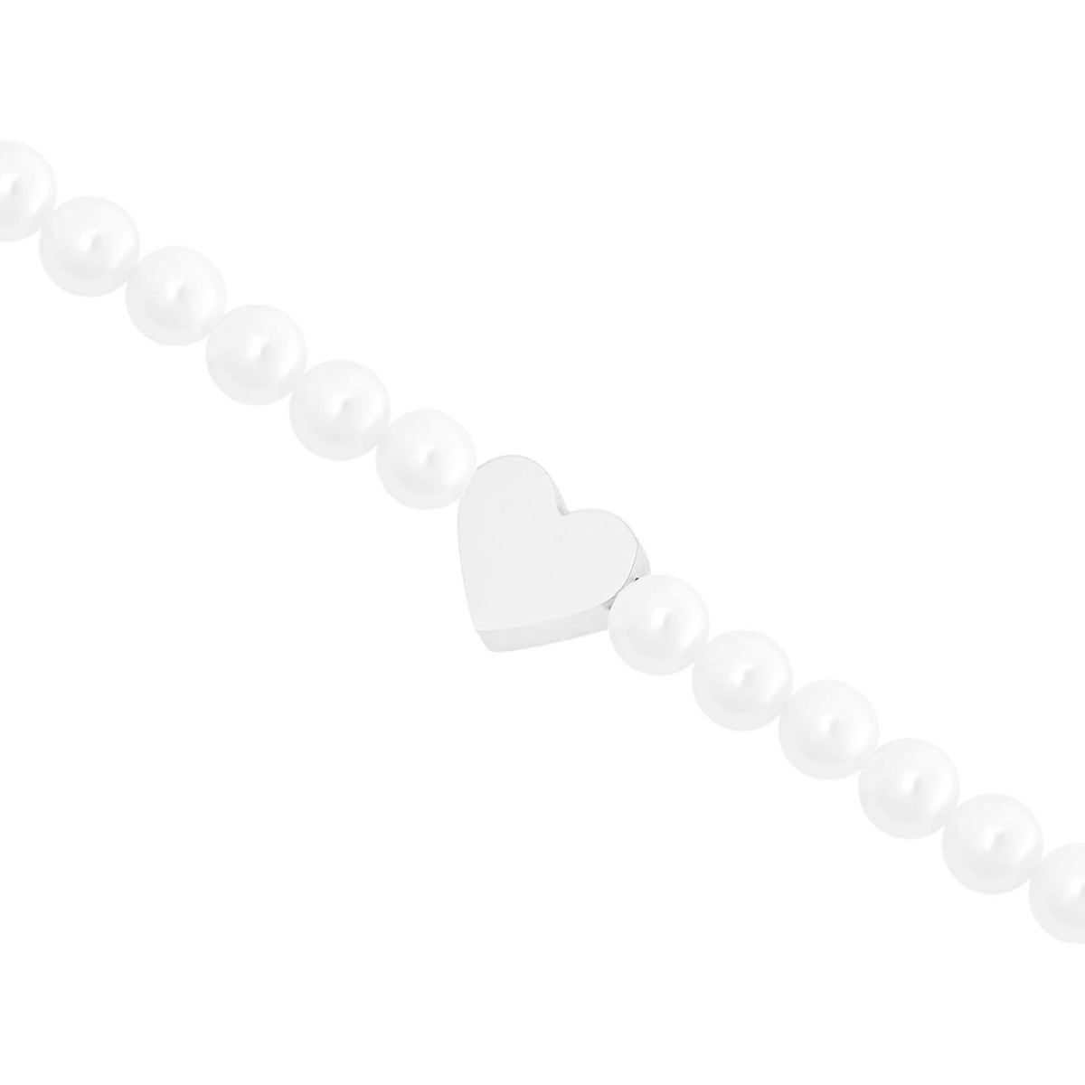 Perlenarmband mit Herz feinversilbert