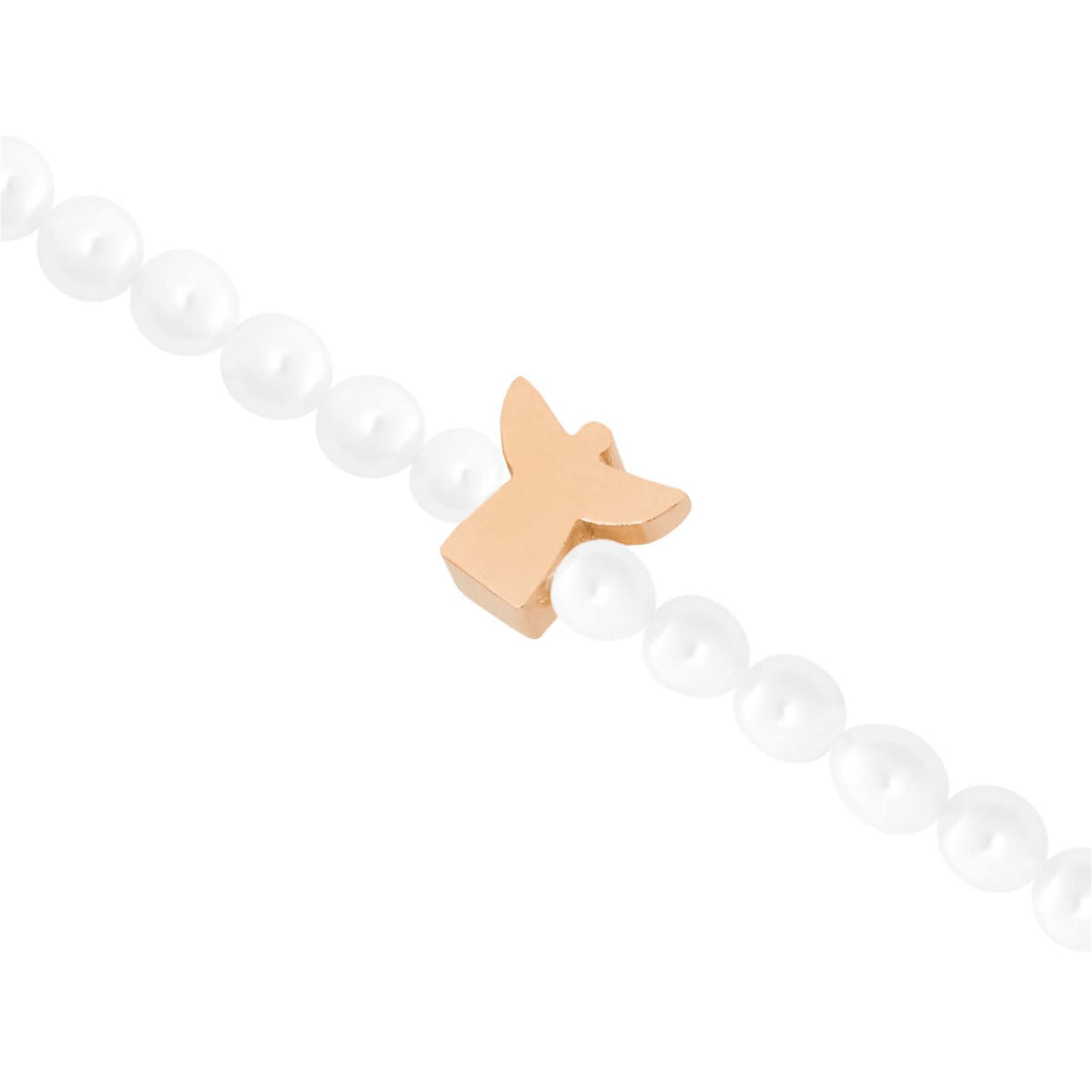 Perlenarmband mit Schutzengel rosévergoldet