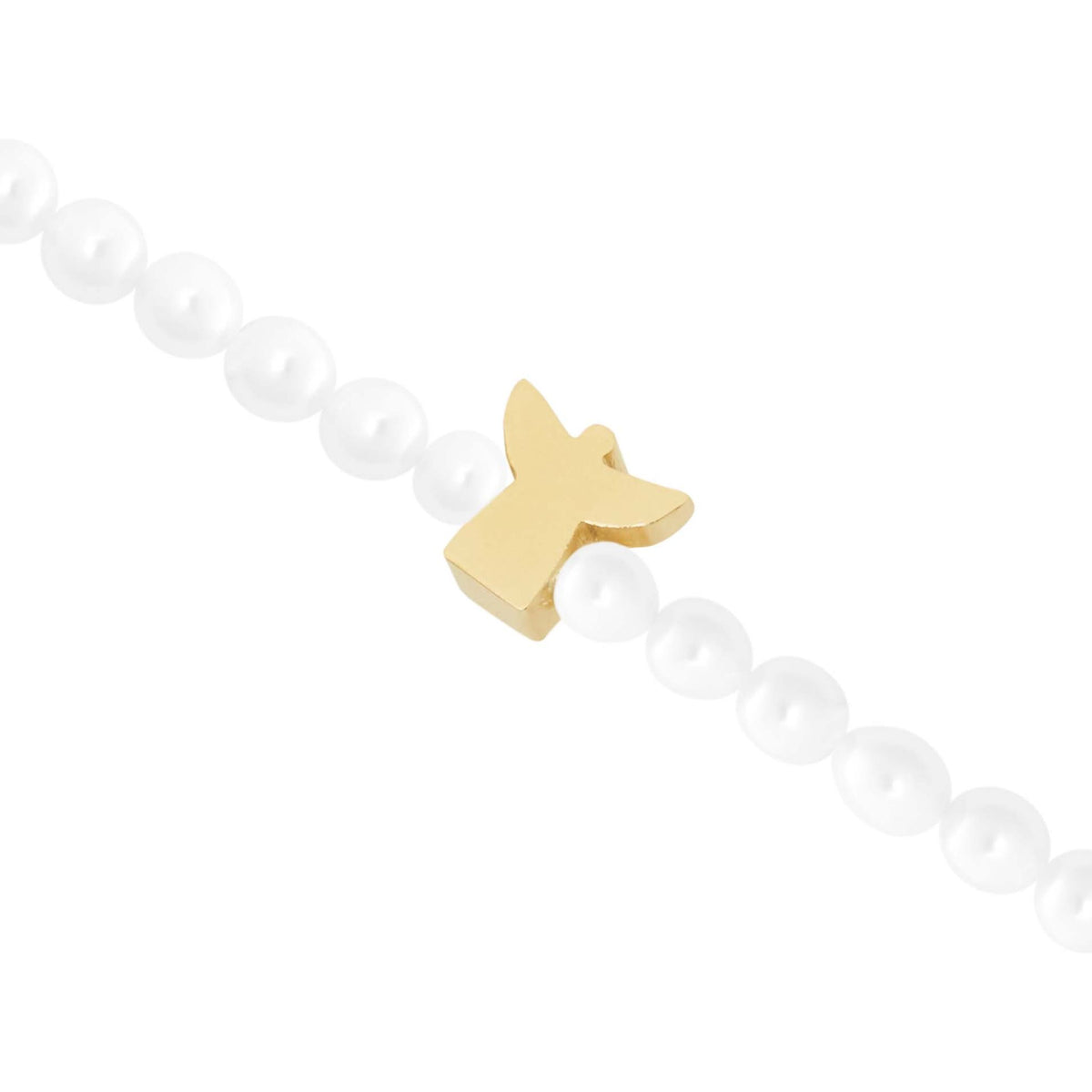 Perlenarmband mit Schutzengel vergoldet