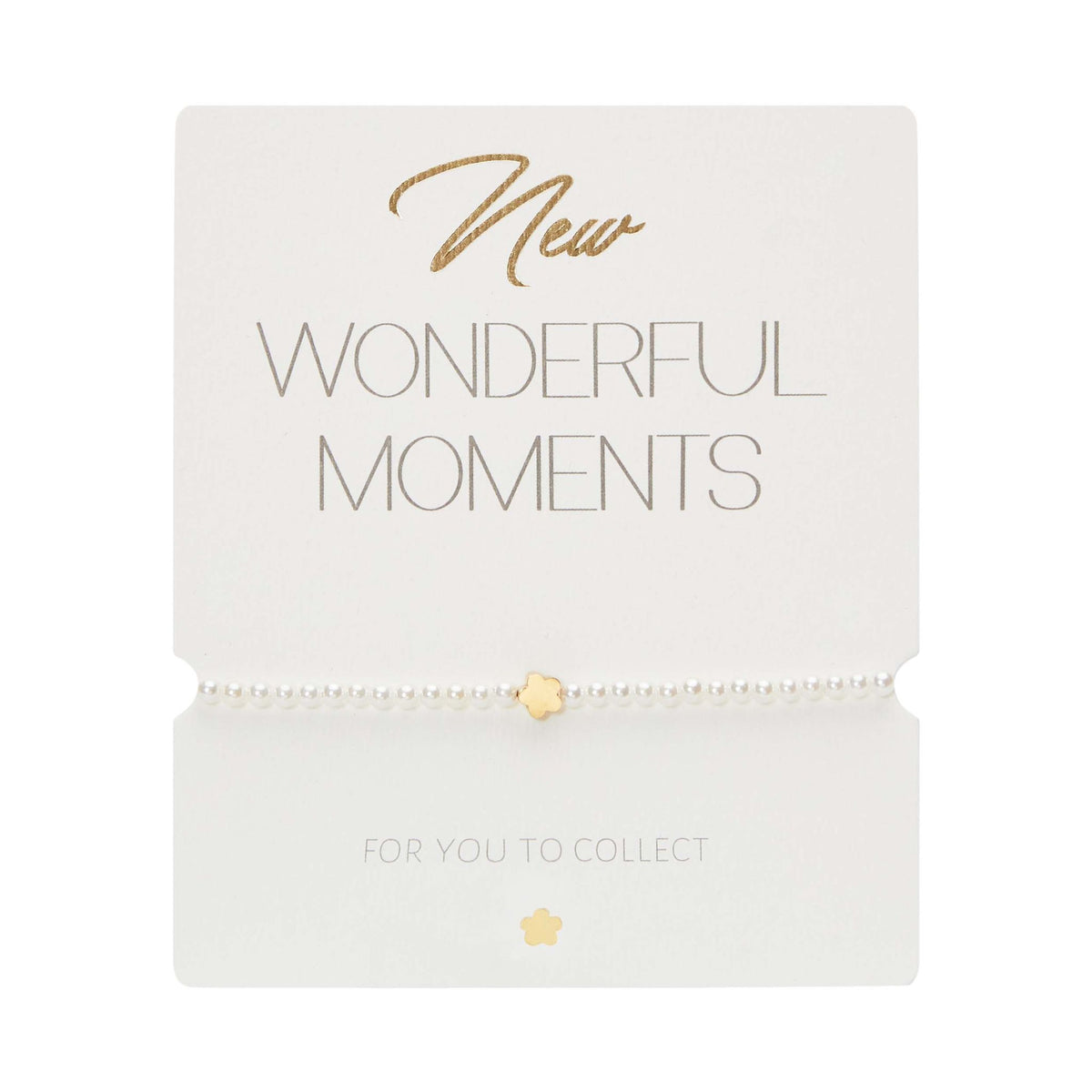Perlenarmband mit Blume vergoldet