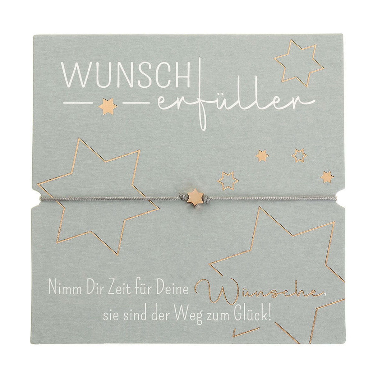 Armband-Wunscherfüller Stern rosévergoldet Band grau