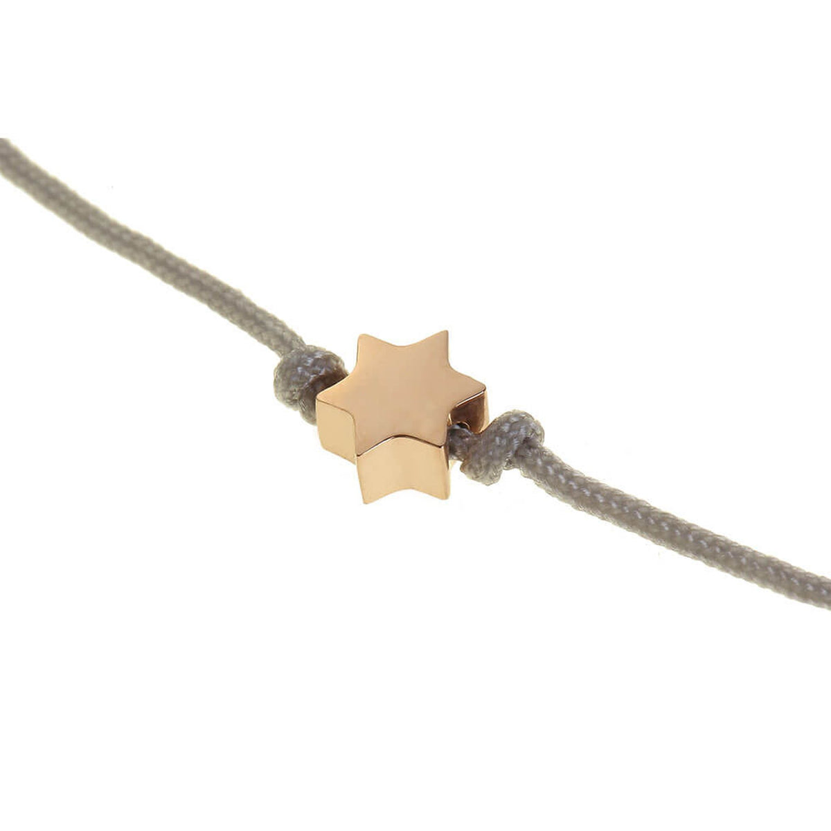 Armband-Wunscherfüller Stern rosévergoldet Band grau