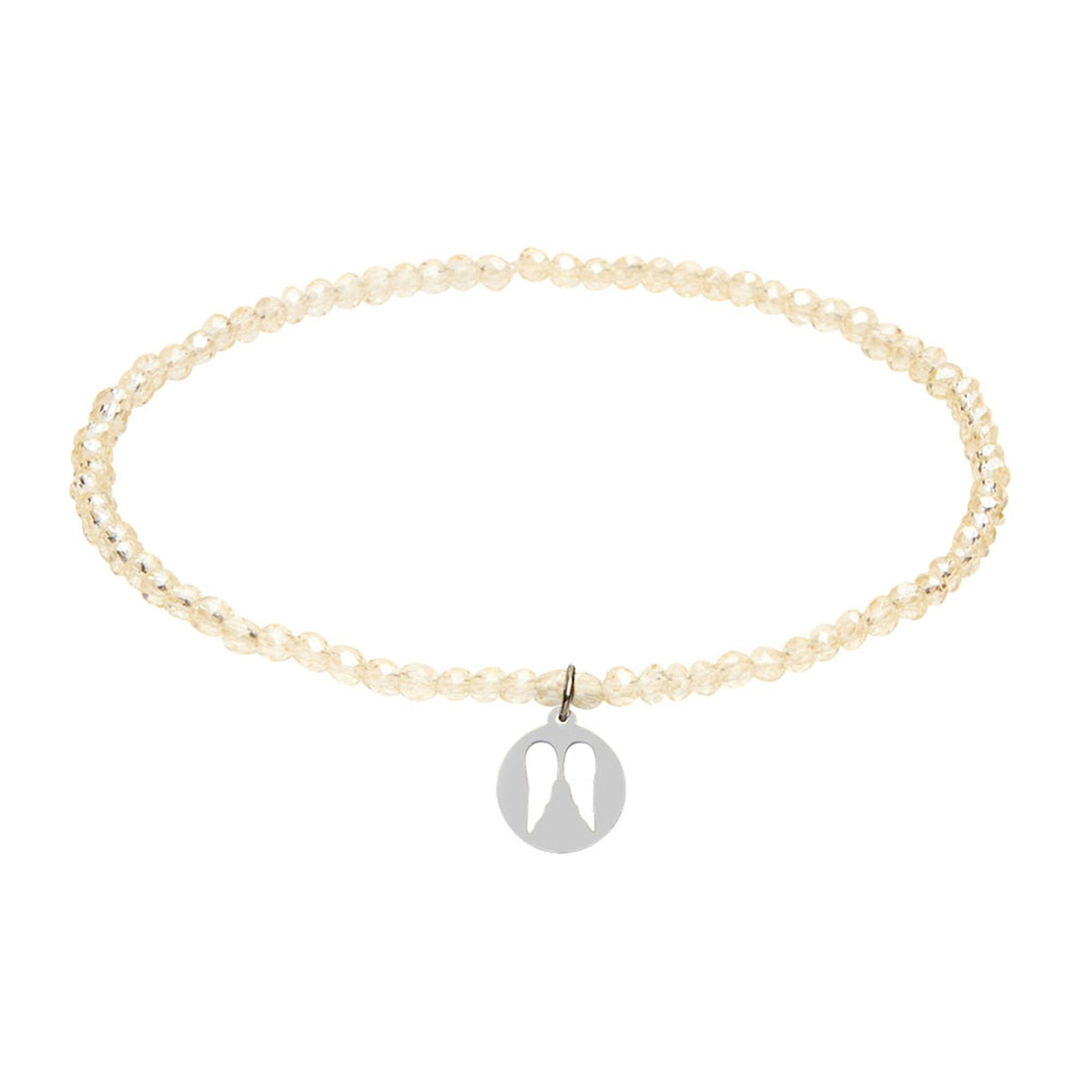 Glassteinarmband Engelsflügel Edelstahl