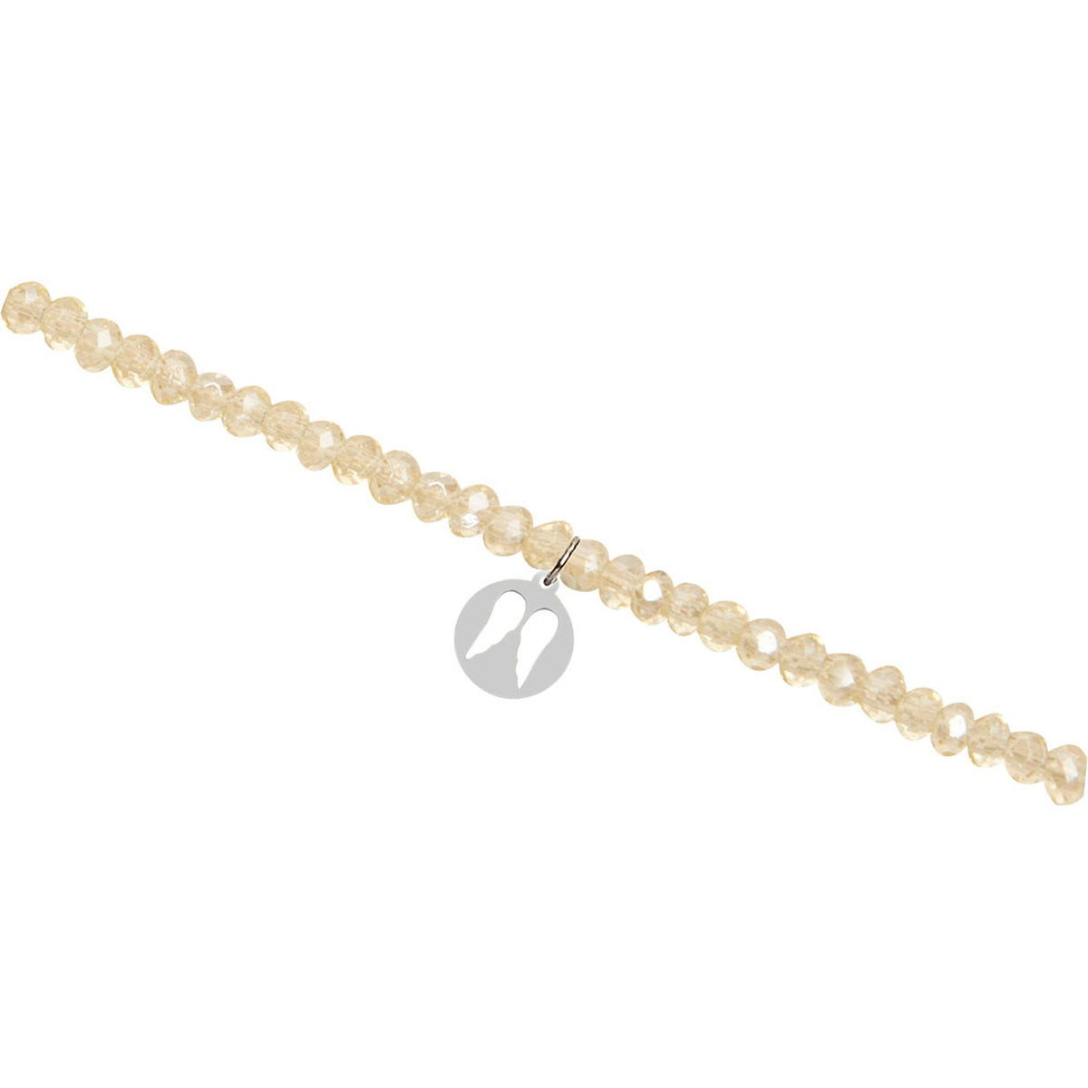 Glassteinarmband Engelsflügel Edelstahl