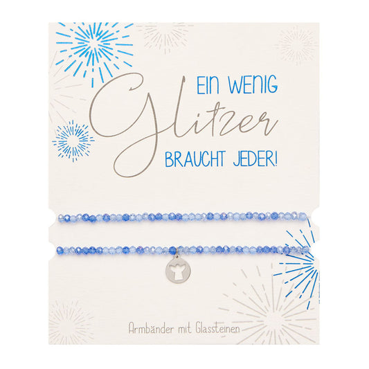Glassteinarmband Schutzengel Edelstahl