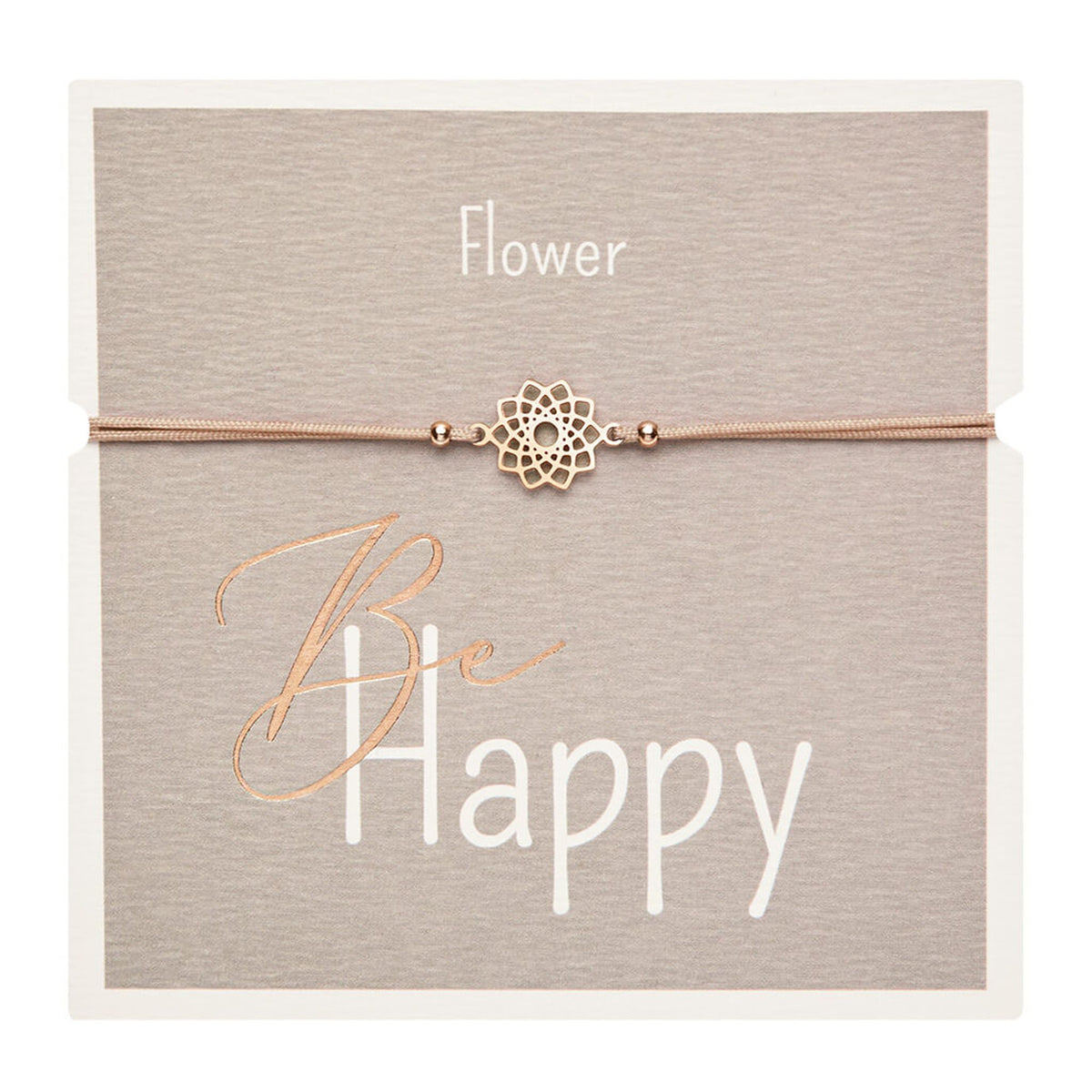 Armband "Be Happy" Blume rosévergoldet