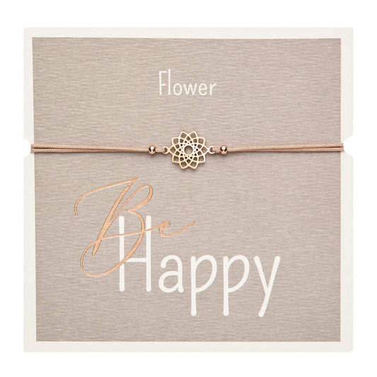 Armband "Be Happy" Blume rosévergoldet