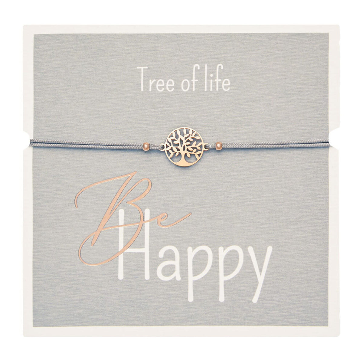 Armband "Be Happy" Baum des Lebens rosévergoldet