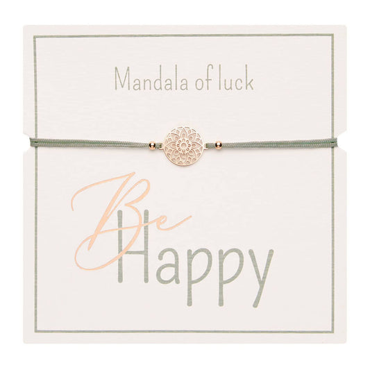 Armband "Be Happy" Mandala des Glücks rosévergoldet