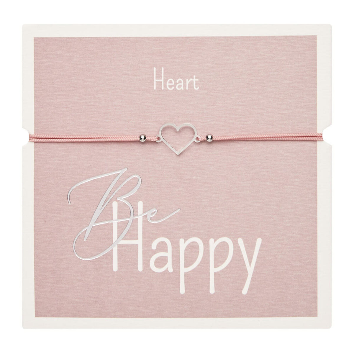 Armband "Be Happy" Herz Edelstahl