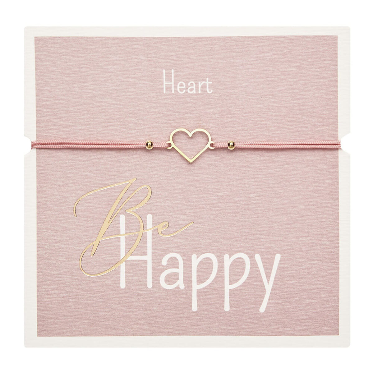 Armband "Be Happy" Herz vergoldet