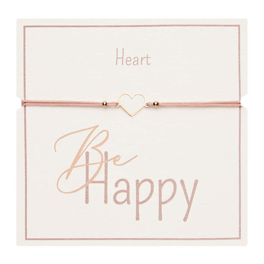 Armband "Be Happy" Herz rosévergoldet