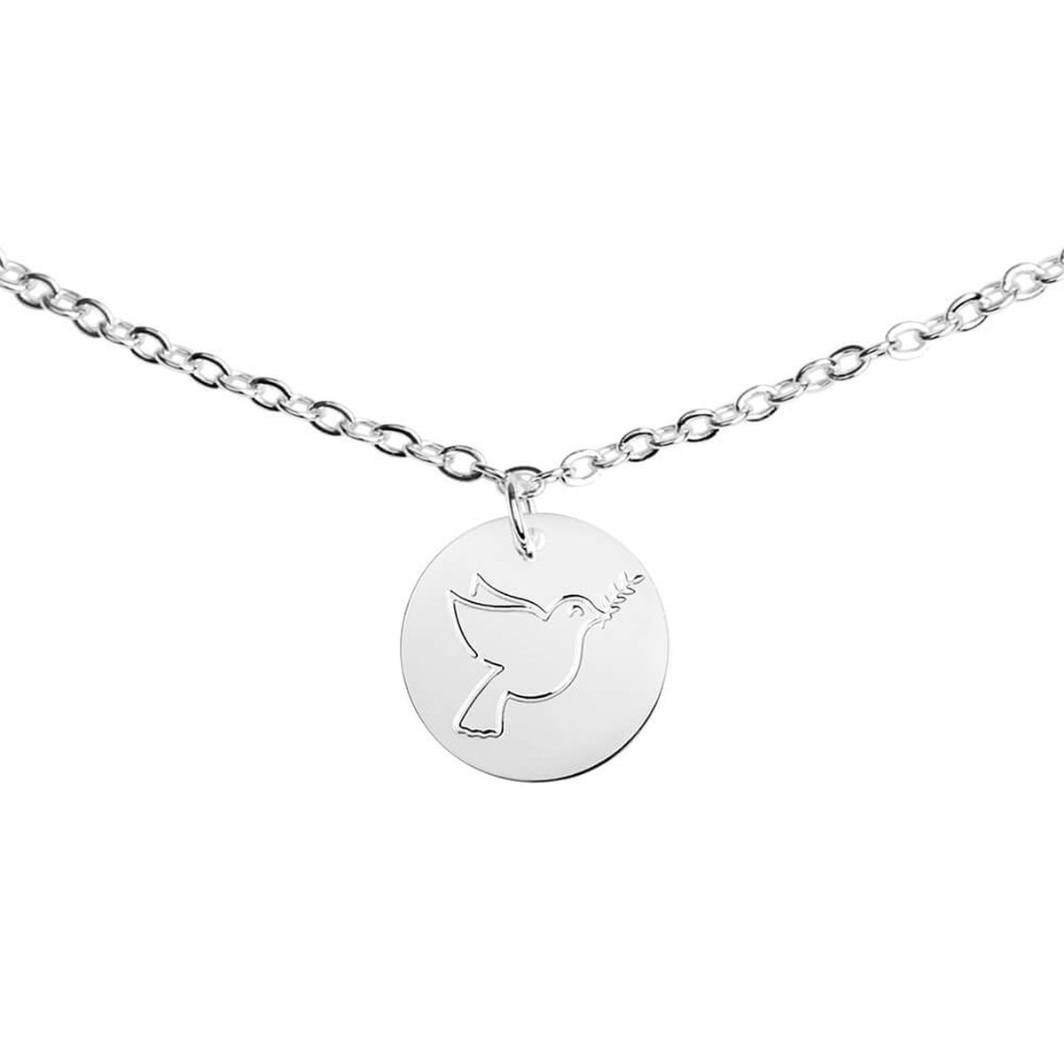 Armband "Bless you" Friedenstaube versilbert