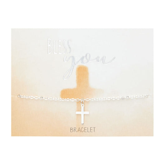 Armband "Bless you" Kreuz versilbert