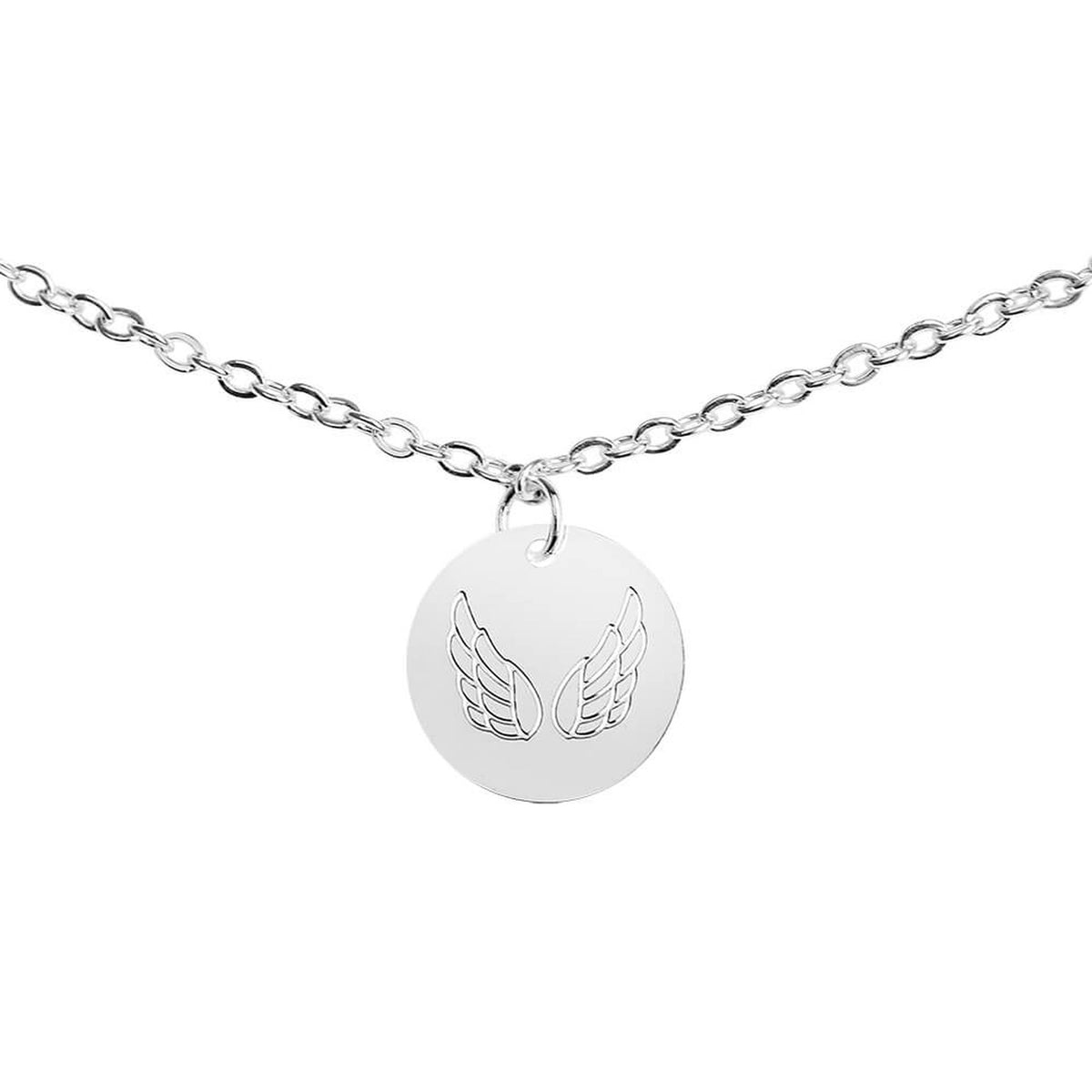 Armband "Bless you" Doppelter Engelsflügel versilbert
