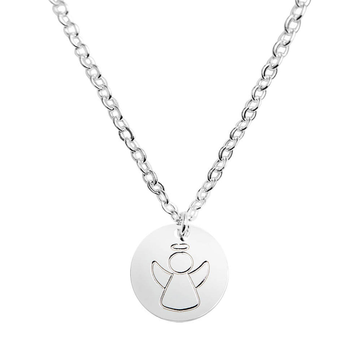 Halskette "Bless you" Schutzengel Edelstahl versilbert