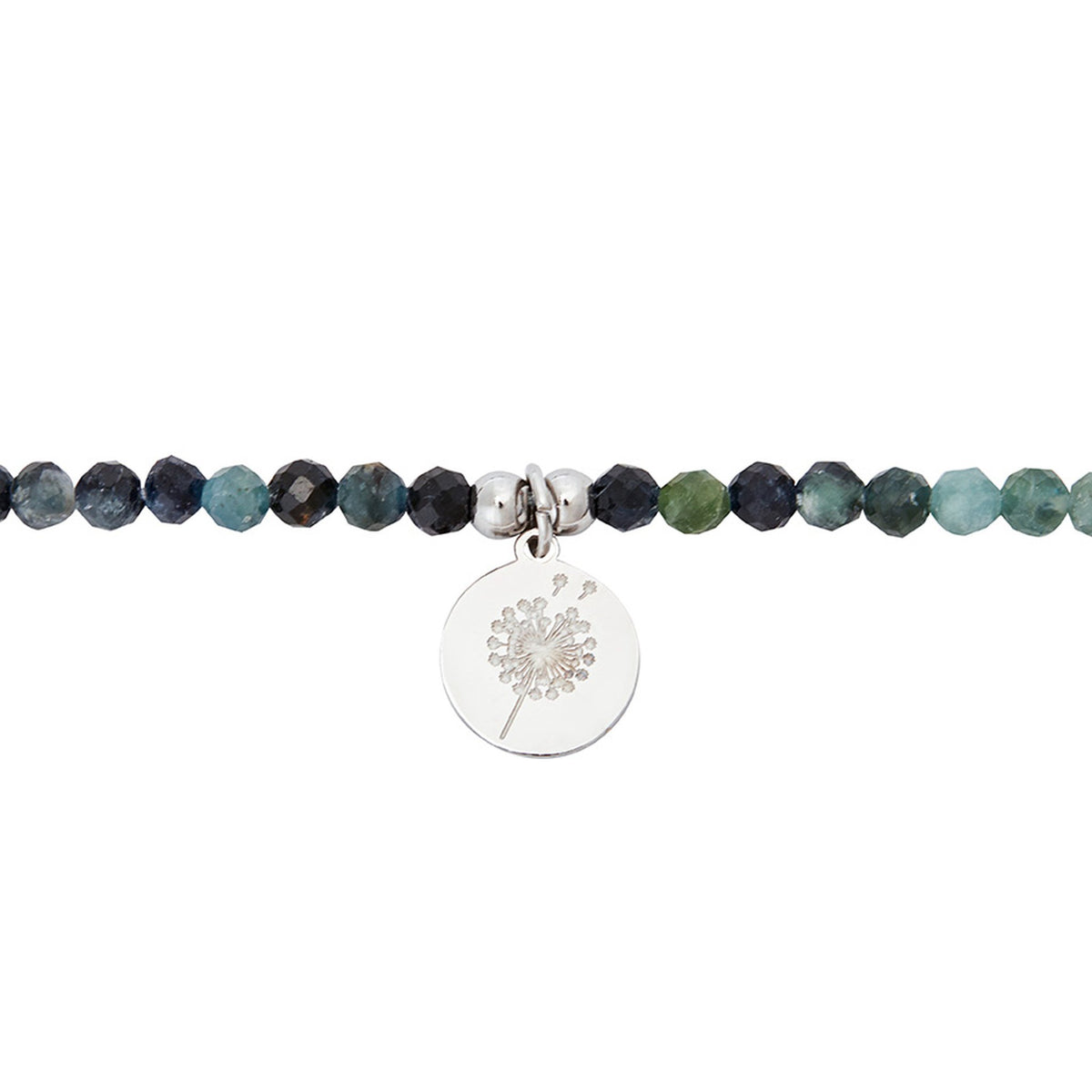 Armband "nature love" blauer Turmalin Edelstahl Pusteblume