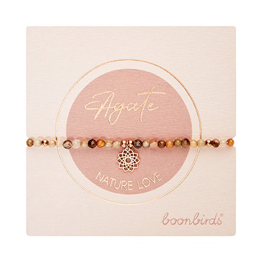 Armband "nature love" Achat rosévergoldet Blüte