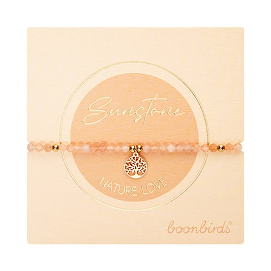 Armband "nature love" Sonnenstein vergoldet Baum des Lebens