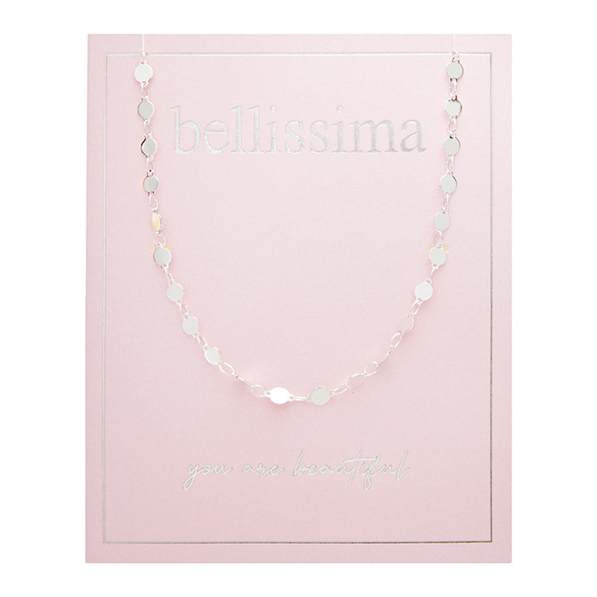 Halskette "bellissima" versilbert Plättchenkette