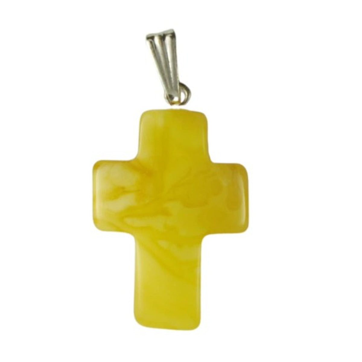 Kettenanhänger Bernsteinkreuz Gelb-orange ca. 2,5 cm