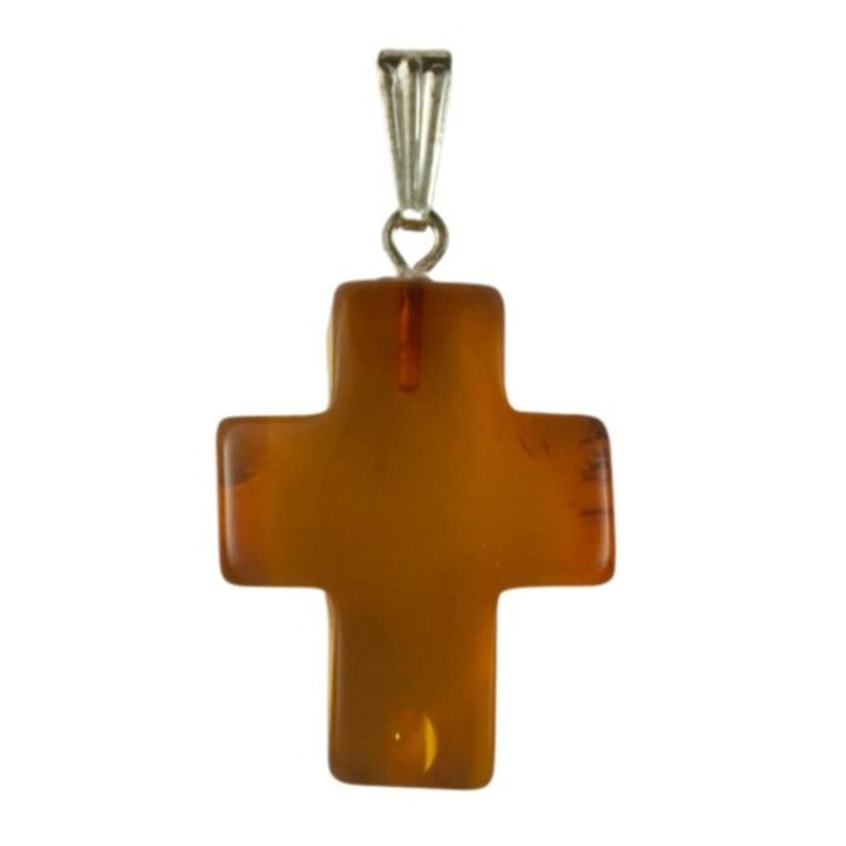 Kettenanhänger Bernsteinkreuz Gelb-orange ca. 2,5 cm