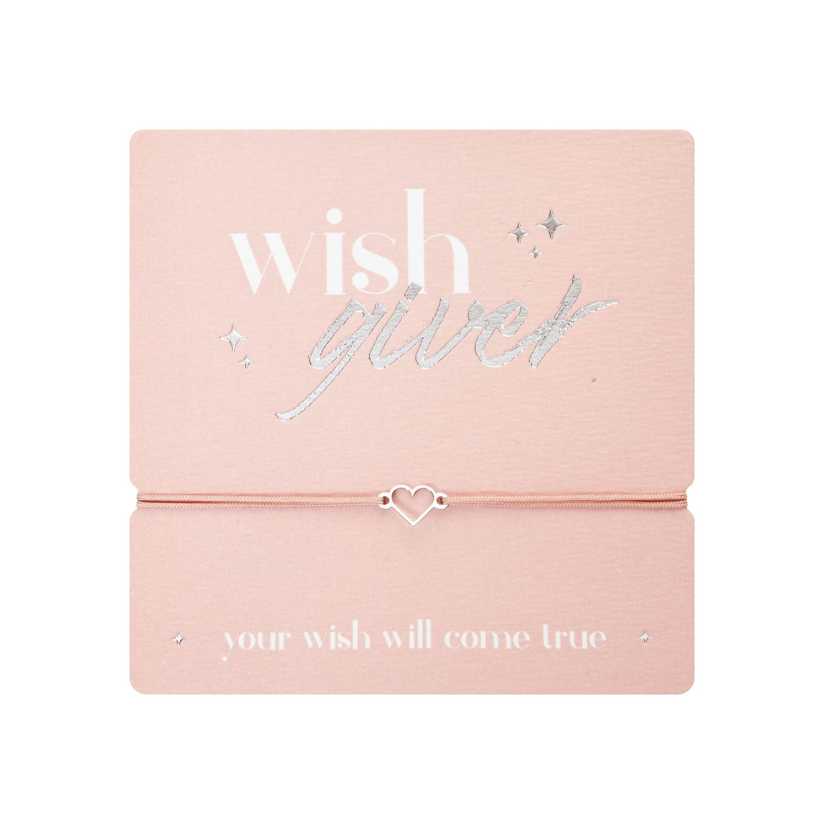 Armband "wish giver" Herz Edelstahl Band rosa