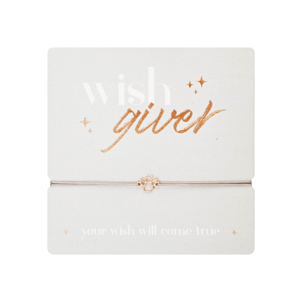 Armband "wish giver" Engel rosévergoldet Band grau