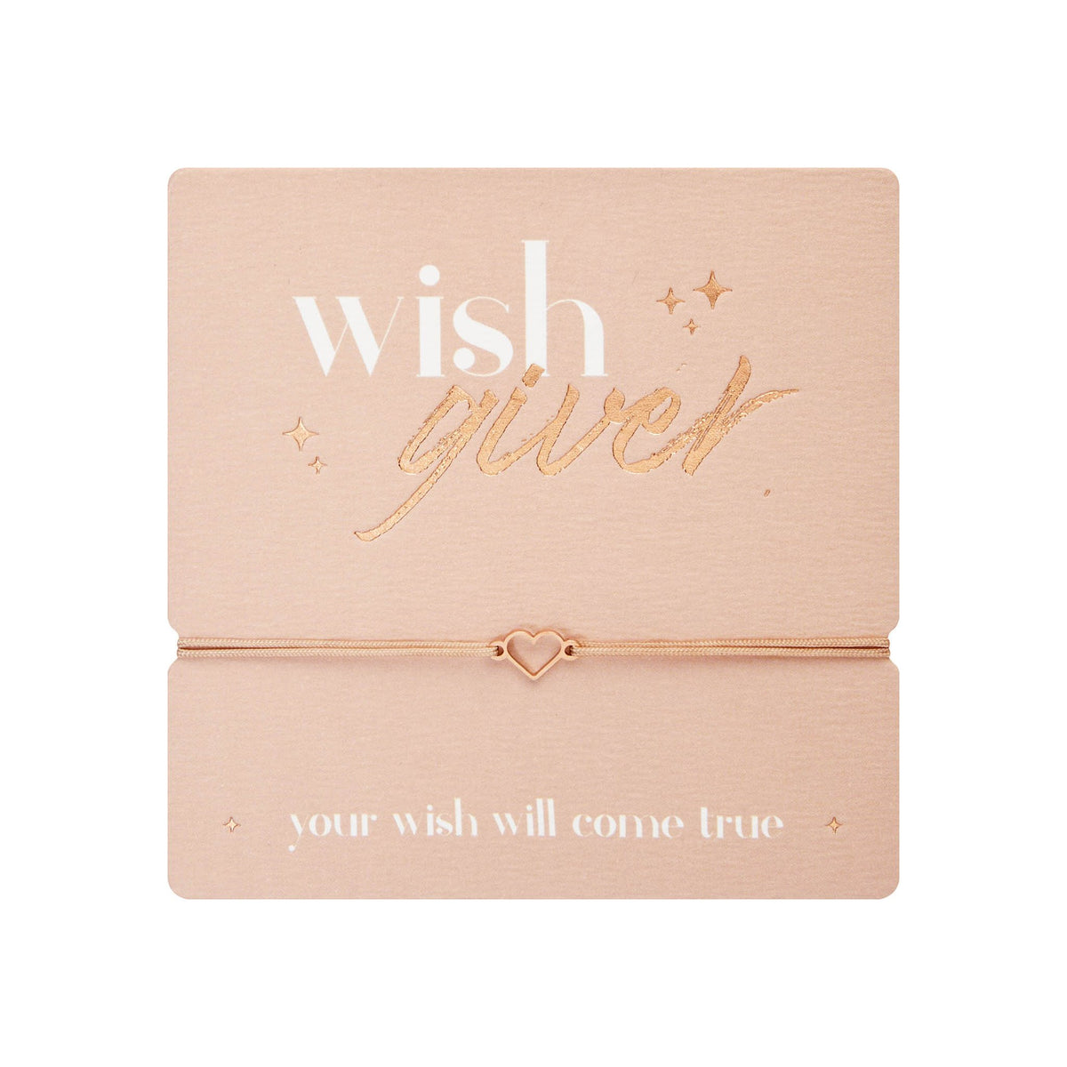 Armband "wish giver" Herz rosévergoldet Band creme
