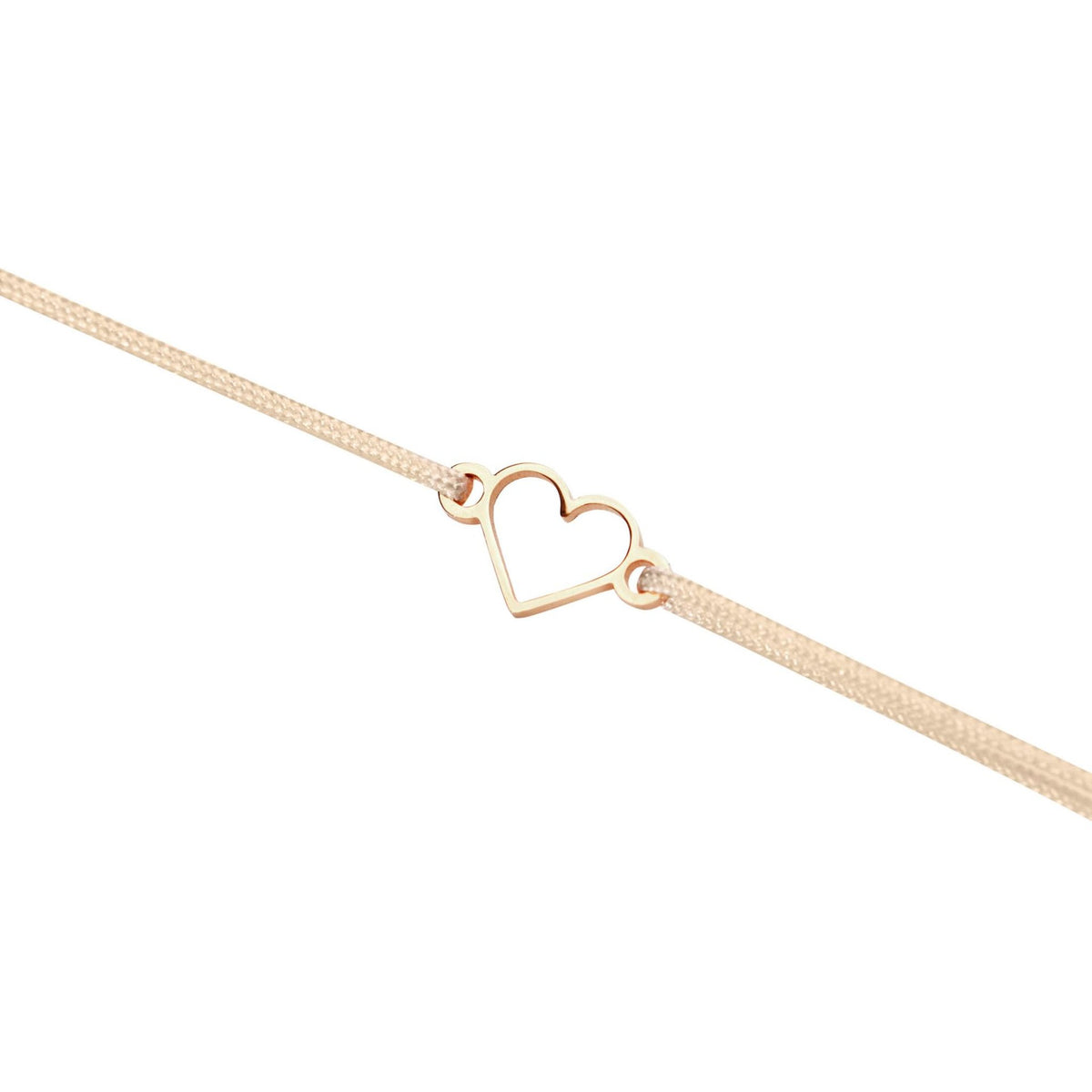 Armband "wish giver" Herz rosévergoldet Band creme
