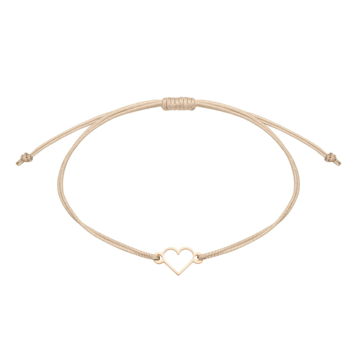 Armband "wish giver" Herz rosévergoldet Band creme