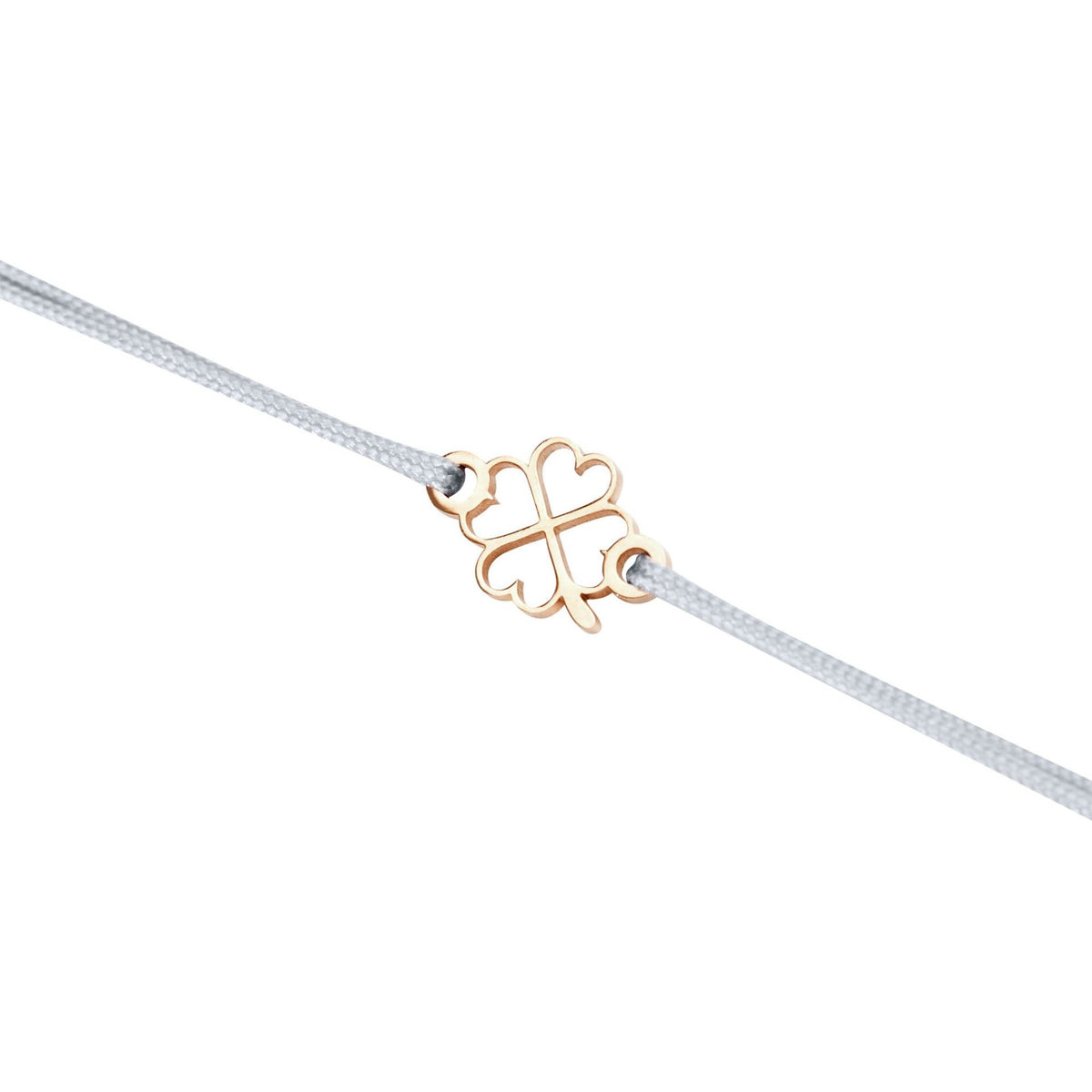 Armband "wish giver" Kleeblatt rosévergoldet Band Grau