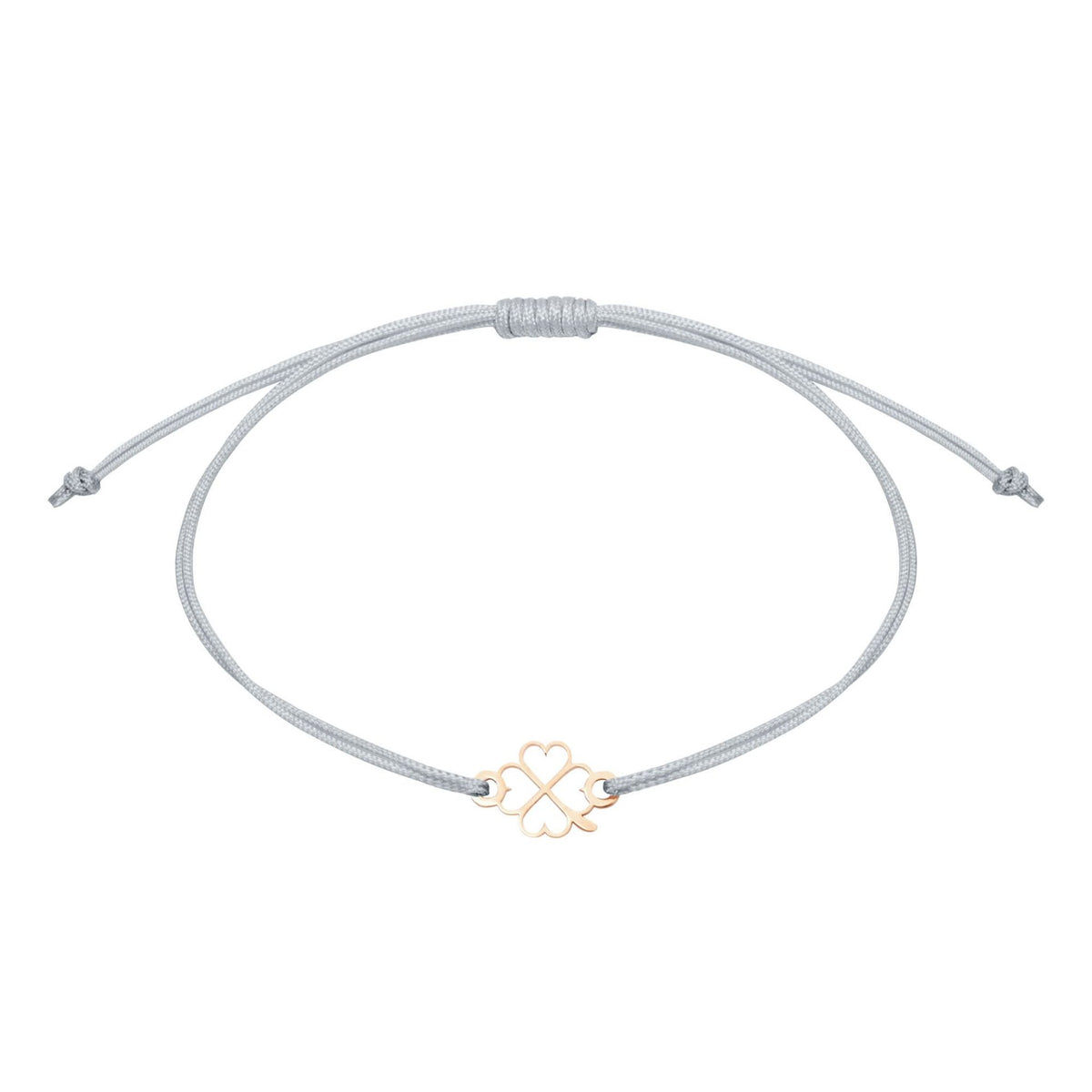 Armband "wish giver" Kleeblatt rosévergoldet Band Grau