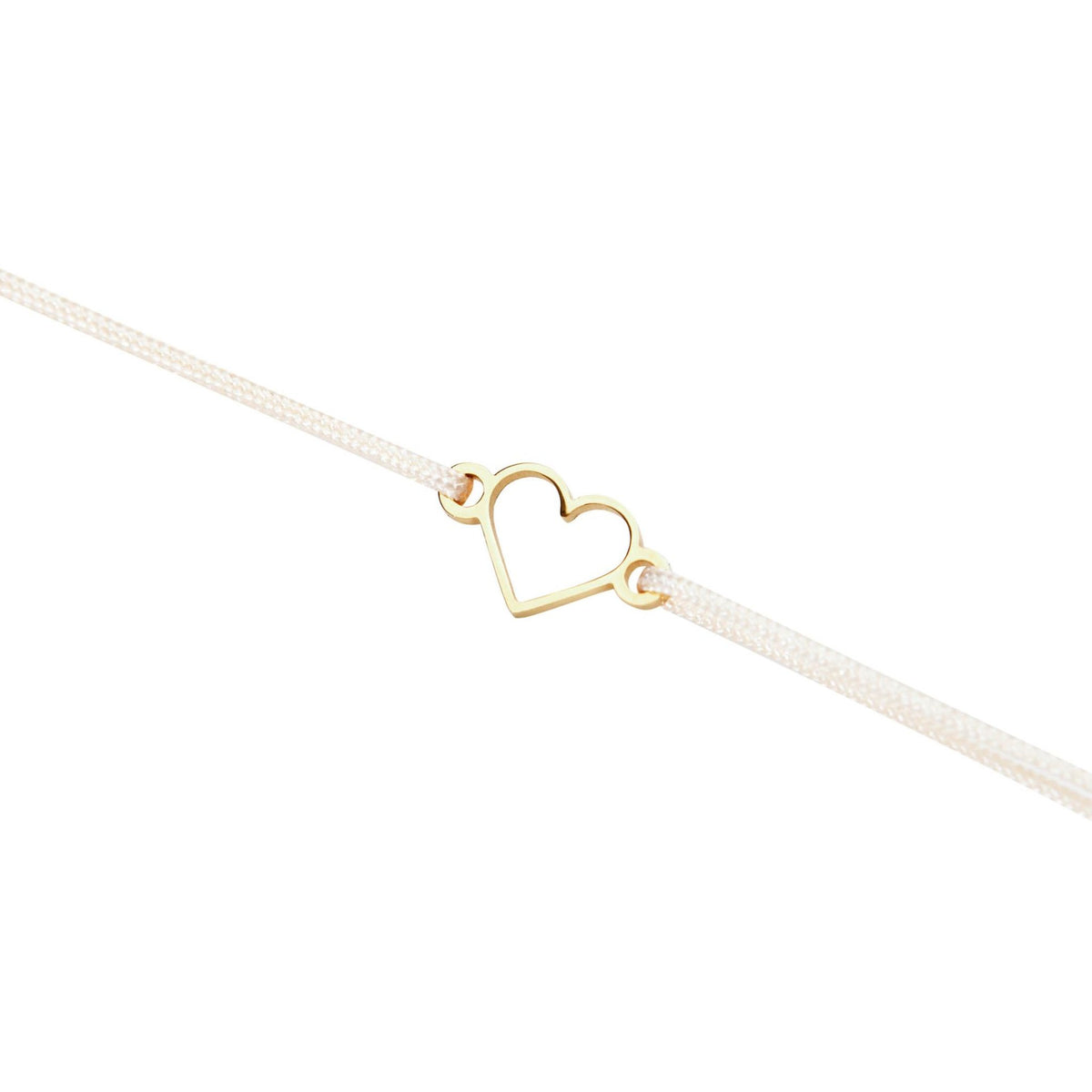 Armband "wish giver" Herz vergoldet Band Creme